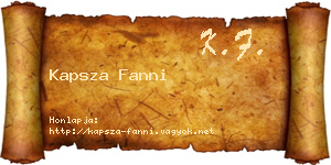 Kapsza Fanni névjegykártya