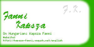 fanni kapsza business card